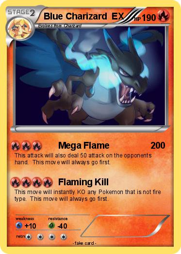Pokemon Blue Charizard  EX