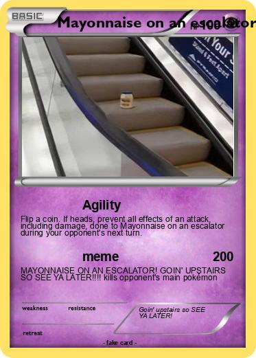 Pokemon Mayonnaise on an escalator