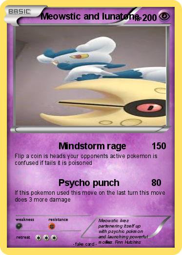 Pokemon Meowstic and lunatone