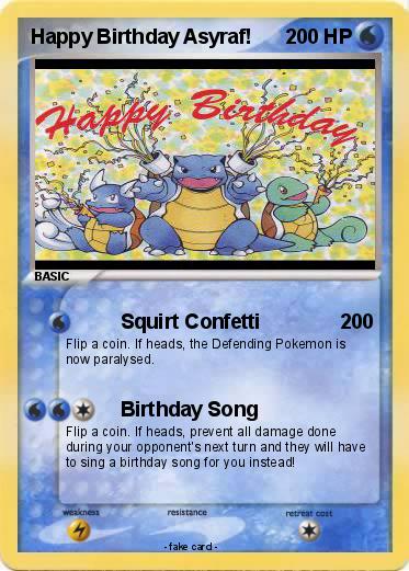 Pokemon Happy Birthday Asyraf!