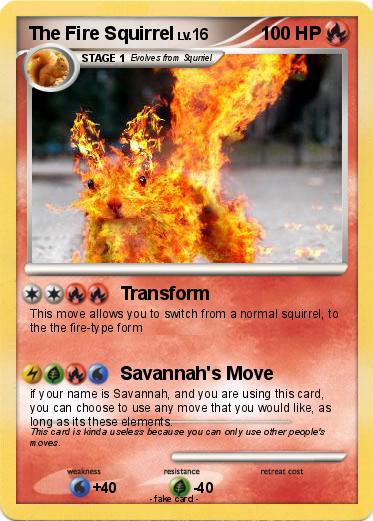 Pokemon The Fire Squirrel