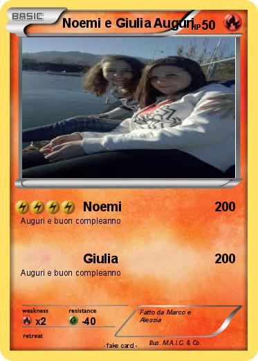 Pokemon Noemi e Giulia Auguri