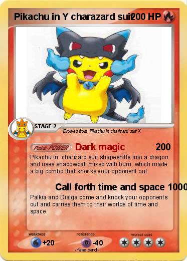 Pokemon Pikachu in Y charazard suit