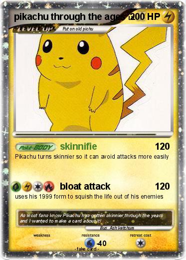 Pokemon pikachu through the ages