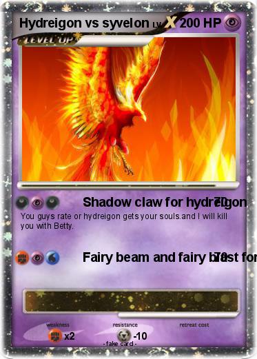Pokemon Hydreigon vs syvelon