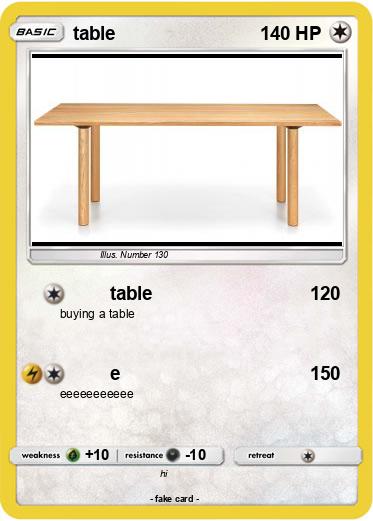 Pokemon table