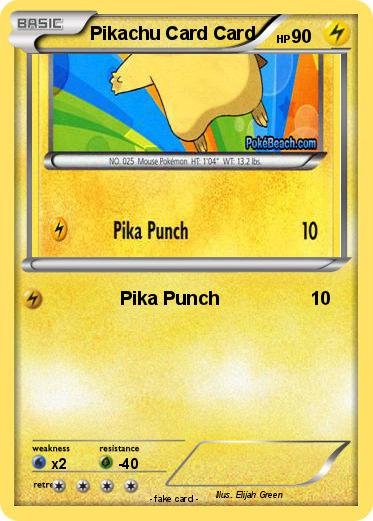 Pokemon Pikachu Card Card
