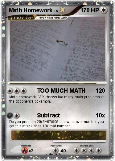 Pokemon Math Homework