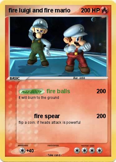 Pokemon fire luigi and fire mario