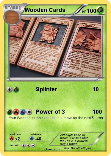 Pokemon Wooden Cards