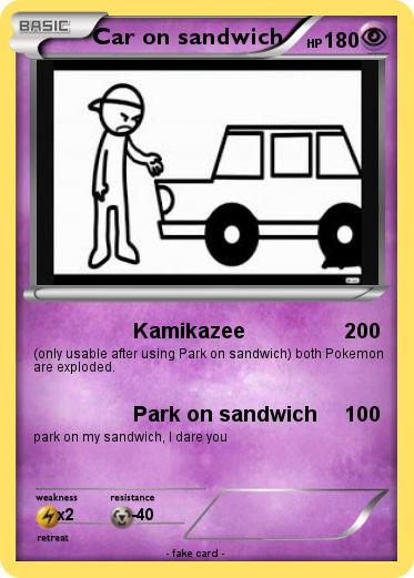 Pokemon Car on sandwich