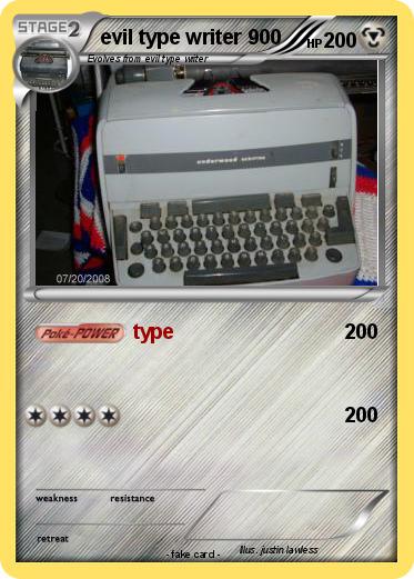 Pokemon evil type writer 900