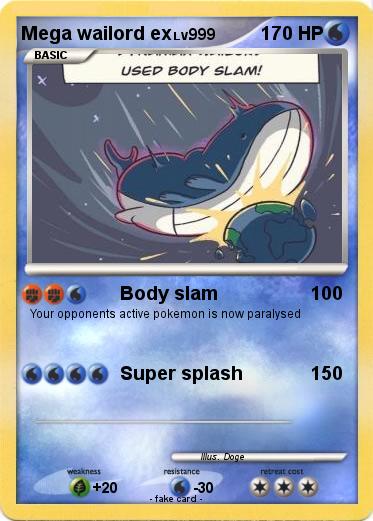 Pokemon Mega wailord ex