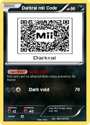 Pokemon Darkrai mii Code