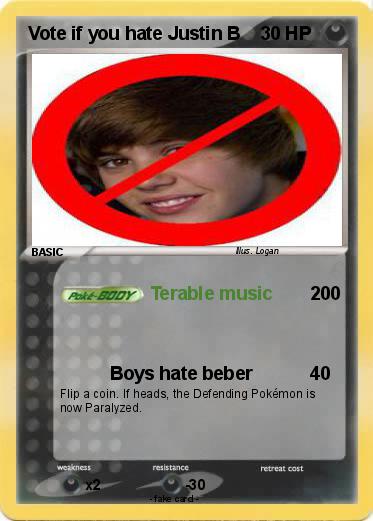 Pokemon Vote if you hate Justin B
