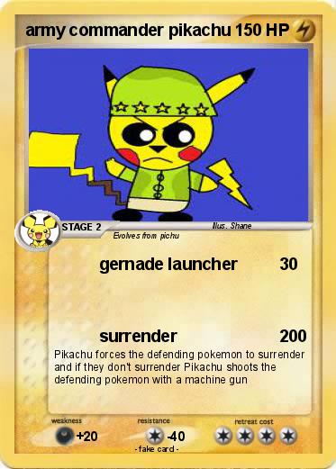 Pokemon army commander pikachu