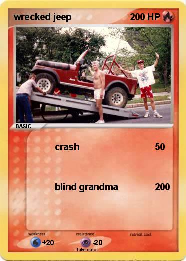 Pokemon wrecked jeep