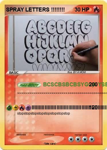 Pokemon SPRAY LETTERS !!!!!!!!