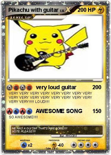 Pokemon Pikachu with guitar
