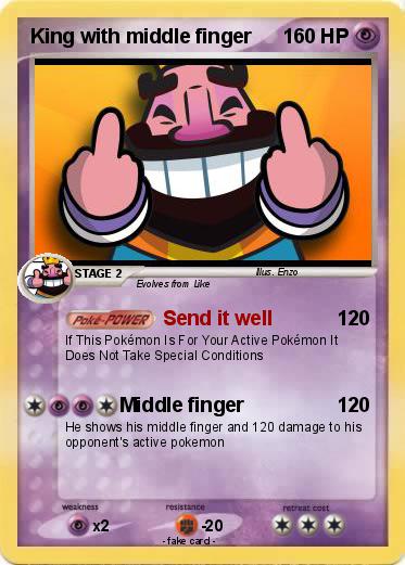Pokemon King with middle finger