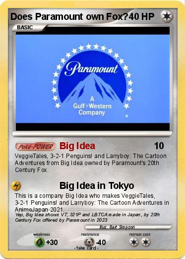 Pokemon Does Paramount own Fox?