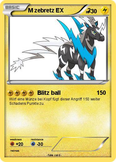 Pokemon M zebretz EX               2