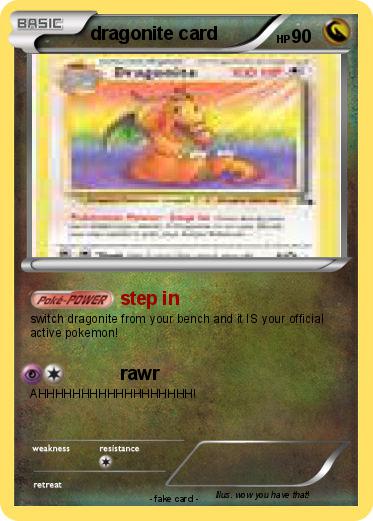 Pokemon dragonite card