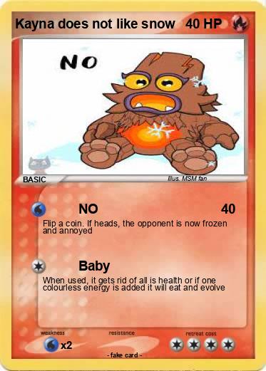 Pokemon Kayna does not like snow