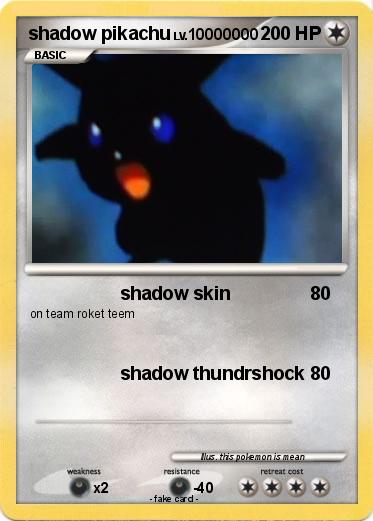Pokemon shadow pikachu