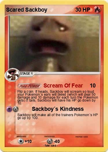 Pokemon Scared Sackboy