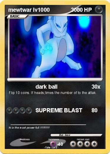 Pokemon mewtwar lv1000              300
