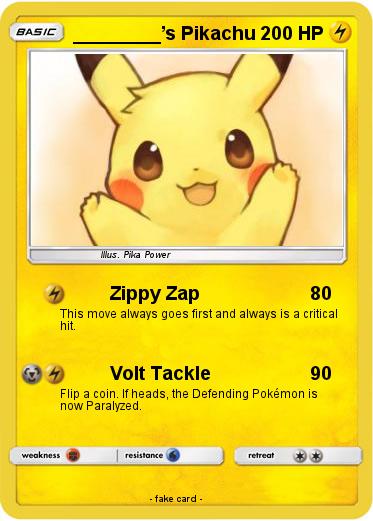 Pokemon ________’s Pikachu