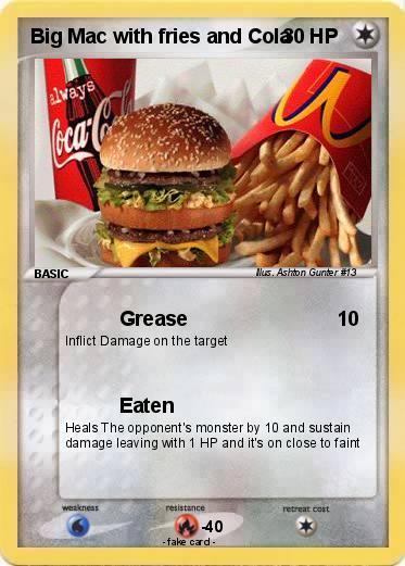 Pokemon Big Mac with fries and Cola