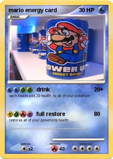 Pokemon mario energy card