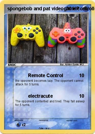 Pokemon spongebob and pat videogame controllers