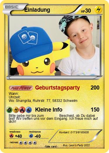 Pokemon Einladung