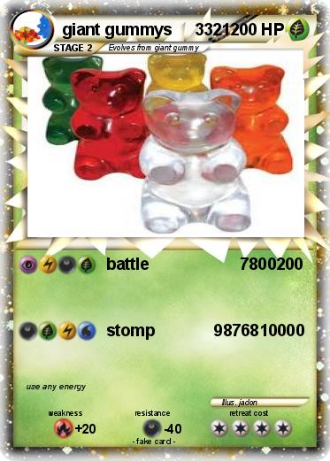 Pokemon giant gummys     3321