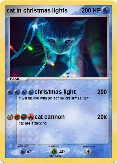 Pokemon cat in christmas lights