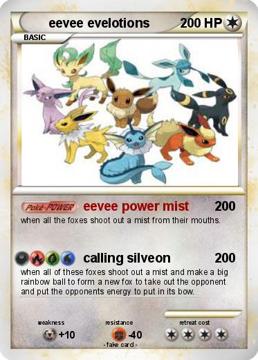 Pokemon eevee evelotions