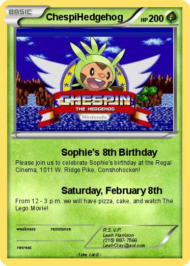 Pokemon ChespiHedgehog
