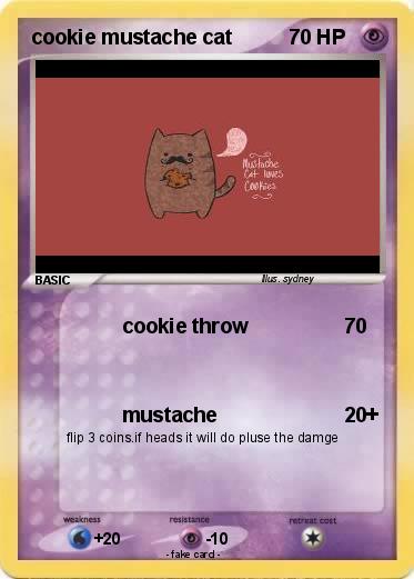Pokemon cookie mustache cat