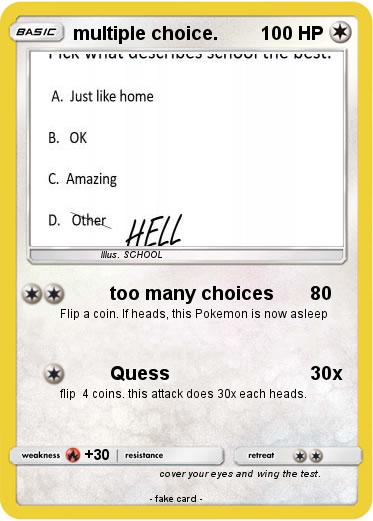 Pokemon multiple choice.