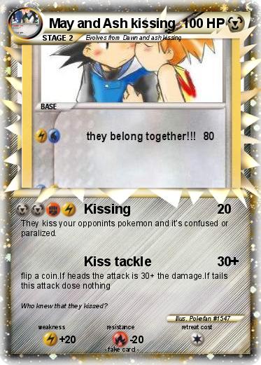 Pokemon May and Ash kissing