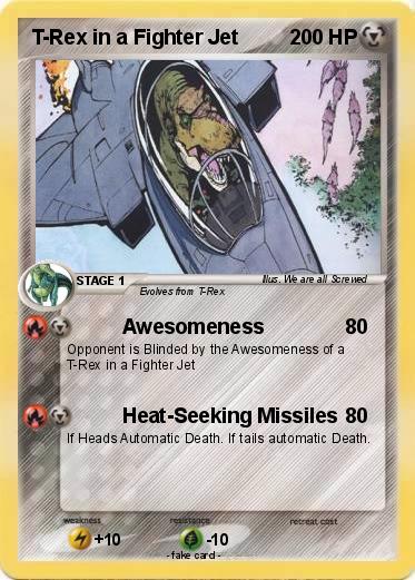 Pokemon T-Rex in a Fighter Jet