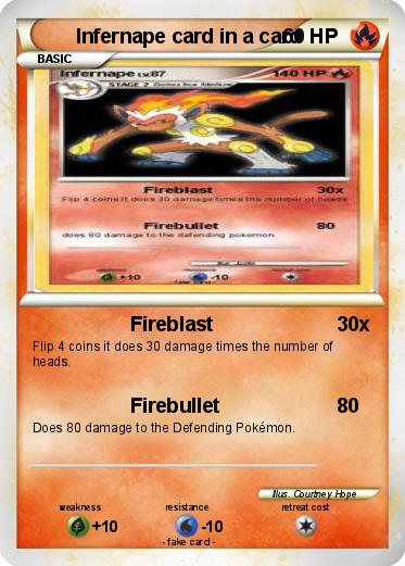 Pokemon Infernape card in a card