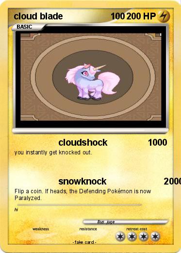 Pokemon cloud blade                   100