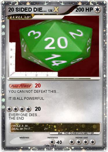 Pokemon 20 SIDED DIE...