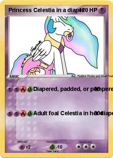 Pokemon Princess Celestia in a diaper