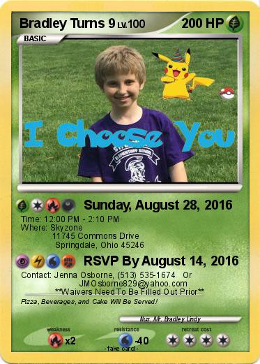 Pokemon Bradley Turns 9