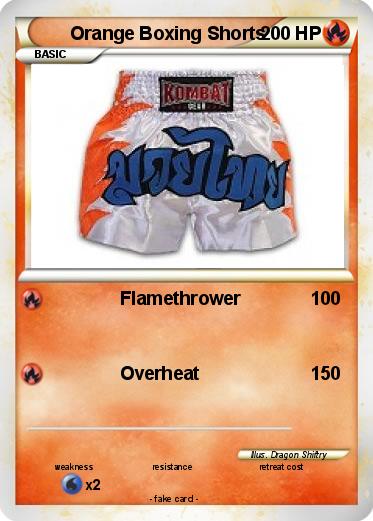 Pokemon Orange Boxing Shorts